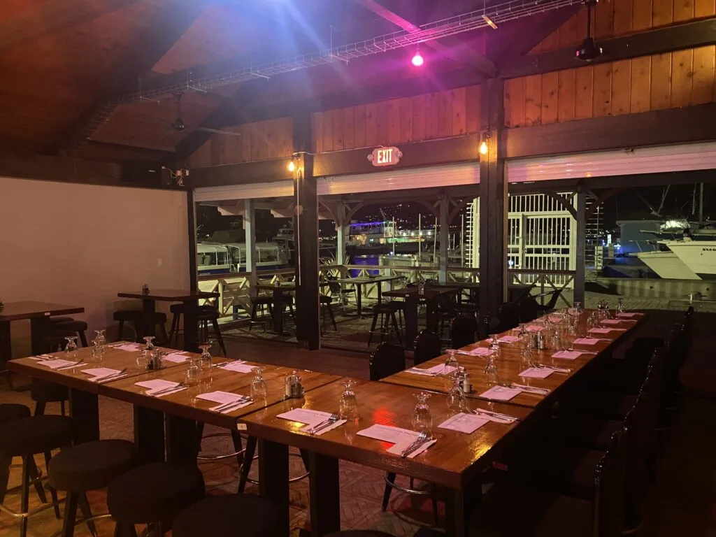 Aziana private dining room prepared for a group dinner